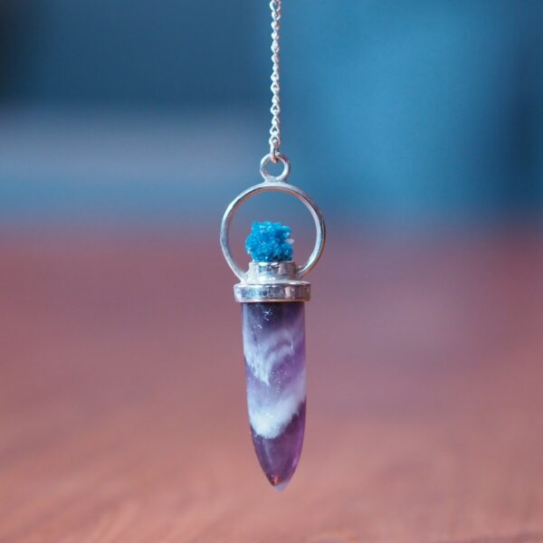 Pendule Améthyste Chevron et Uvarovite n°2 Pièce unique