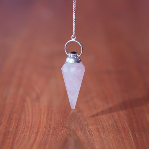 Pendule Cône Quartz rose et Grenat rouge n°2 Pièce unique – Image 3