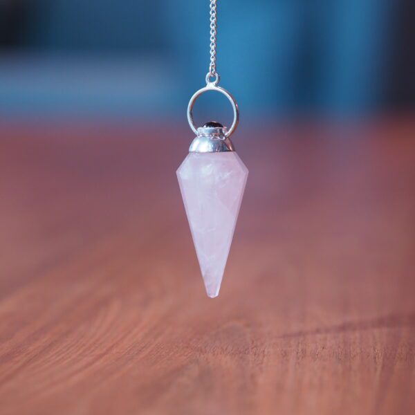 Pendule Cône Quartz rose et Grenat rouge n°2 Pièce unique – Image 2