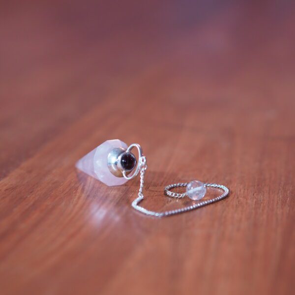 Pendule Cône Quartz rose et Grenat rouge n°2 Pièce unique – Image 4