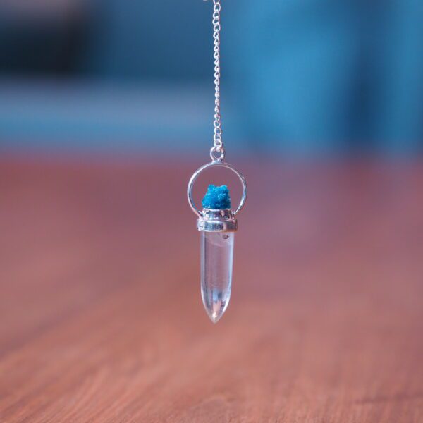 Pendule Cône Cristal de roche et Uvarovite n°2 Pièce unique – Image 2