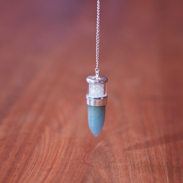 Pendule Calcite Bleue et Cristal de roche n°2 Pièce unique – Image 5