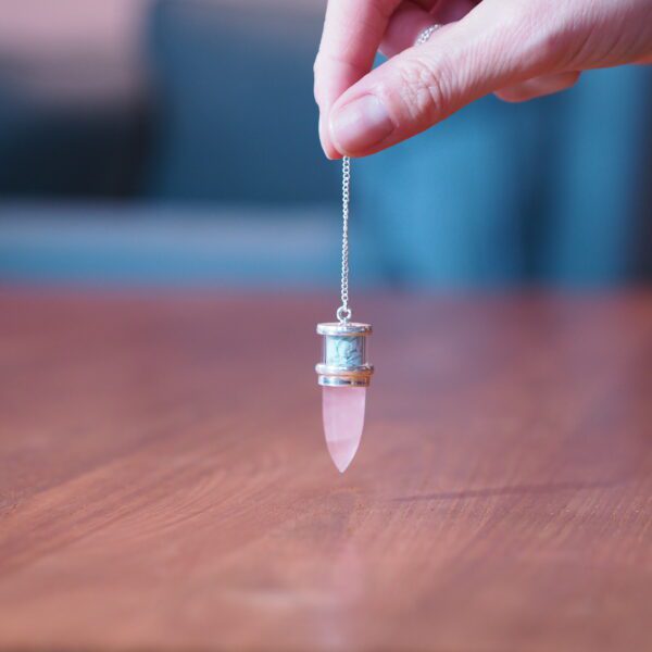 Pendule Quartz Rose et Amazonite n°2 Pièce unique – Image 2