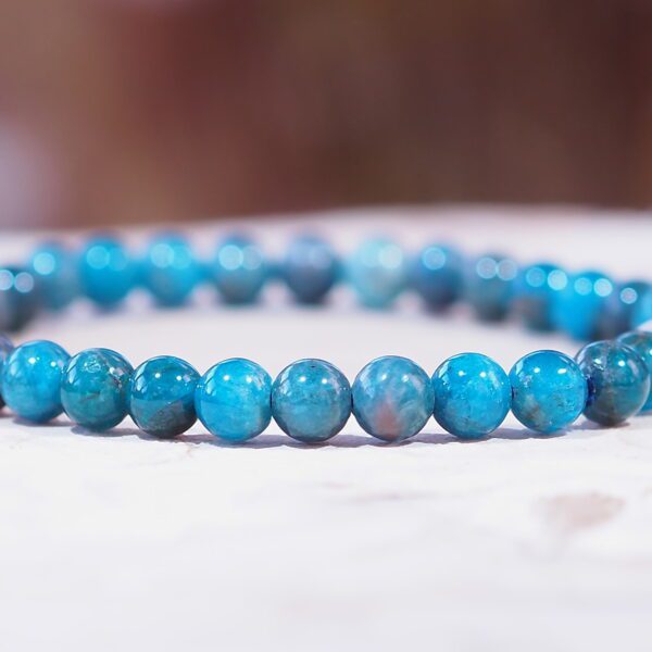 Bracelet Apatite perles 6 mm – Image 3
