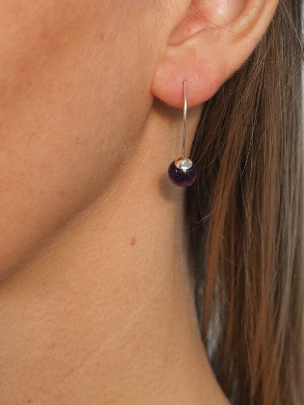 Boucle d'oreille Améthyste et argent 925 – Image 3
