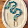 Mala en Pierre :  Apatite - Aventurine - Chrysocolle - Cristal de Roche -  Modèle Unique