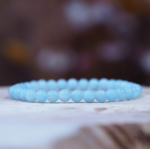 Bracelet Aigue marine perles 6 mm Qualité A