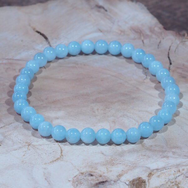 Bracelet Aigue marine perles 6 mm Qualité A – Image 4