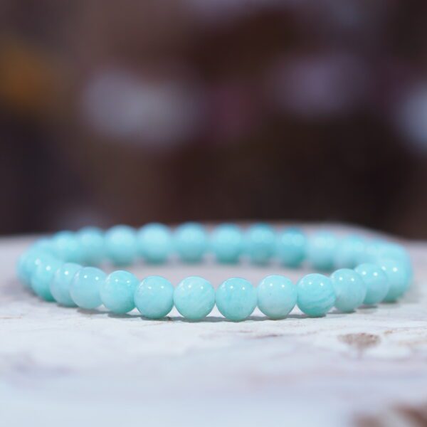 Bracelet Amazonite perles 6 mm Qualité AA
