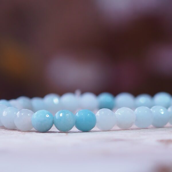 Bracelet Amazonite perles 6 mm facettée – Image 3