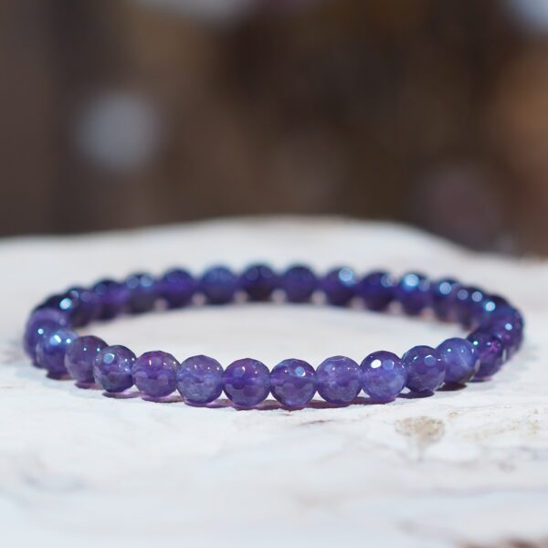 Bracelet Améthyste facettée perles 6 mm