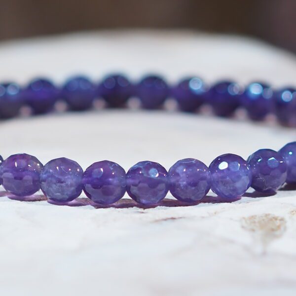Bracelet Améthyste facettée perles 6 mm – Image 3