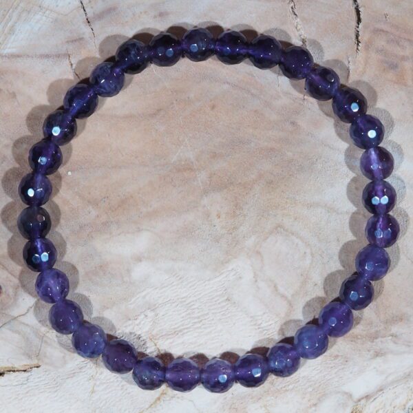 Bracelet Améthyste facettée perles 6 mm – Image 5