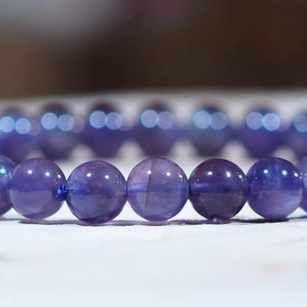 Bracelet Améthyste foncée perles 6 mm – Image 3