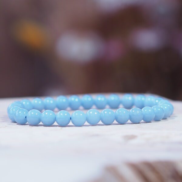 Bracelet Angélite perles 6 mm
