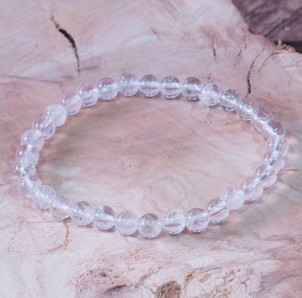 Bracelet Cristal de roche perles 6 mm – Image 4