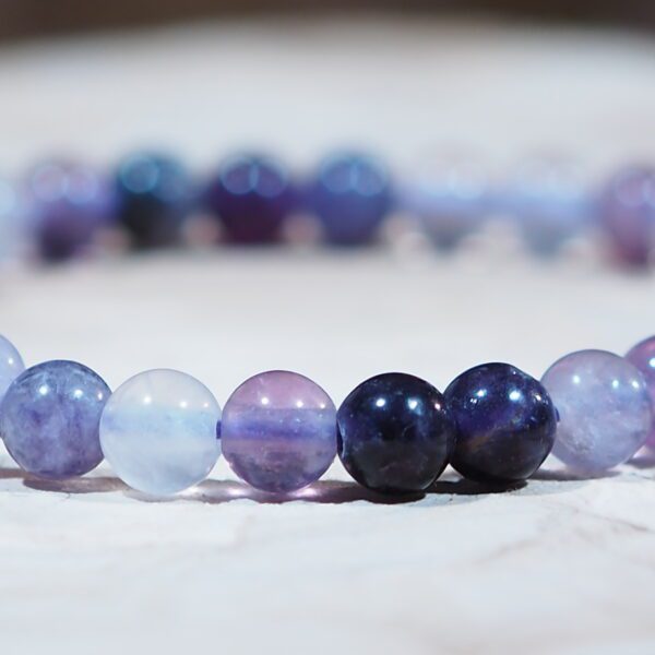Bracelet Fluorite Lila perles 6 mm – Image 3