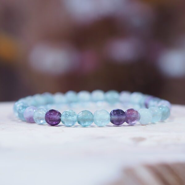Bracelet Fluorite perles 6 mm facettée