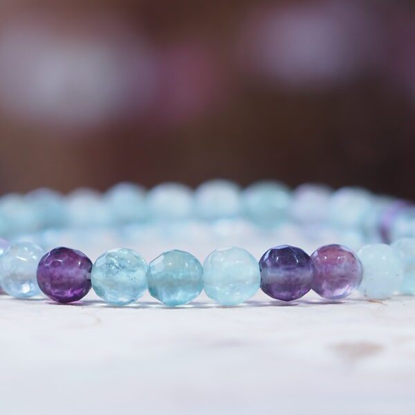 Bracelet Fluorite perles 6 mm facettée – Image 5