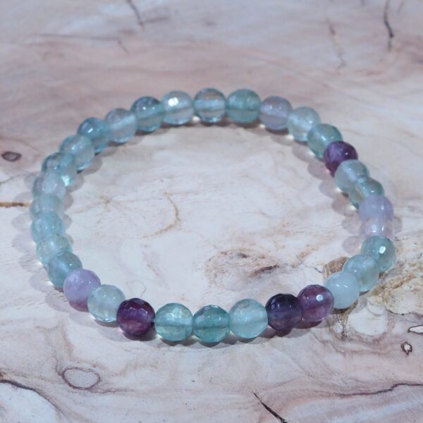 Bracelet Fluorite perles 6 mm facettée – Image 4