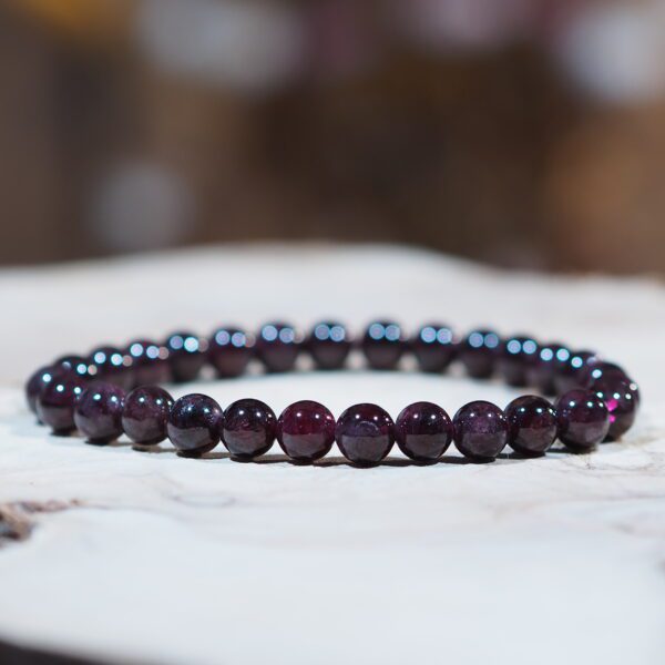 Bracelet Grenat perles 6 mm