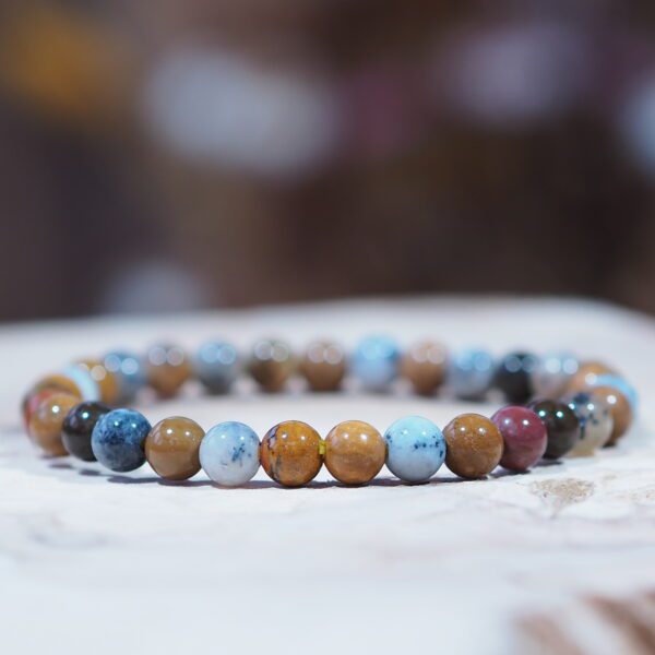 Bracelet Jaspe Océan perles 6 mm