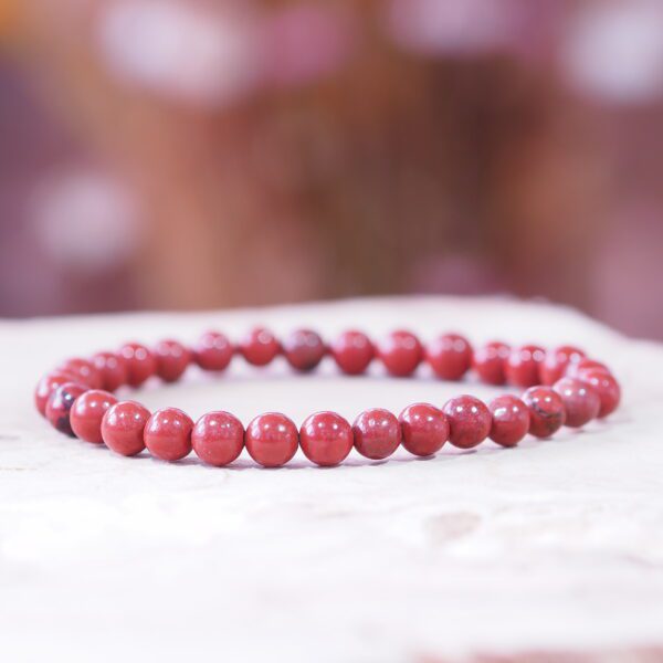 Bracelet Jaspe Rouge perles 6 mm