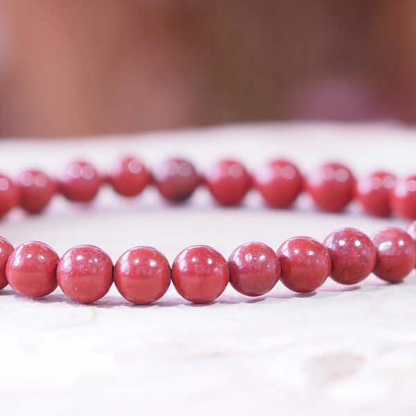 Bracelet Jaspe Rouge perles 6 mm – Image 3