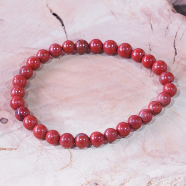 Bracelet Jaspe Rouge perles 6 mm – Image 4