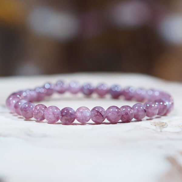 Bracelet Lépidolite perles 6 mm
