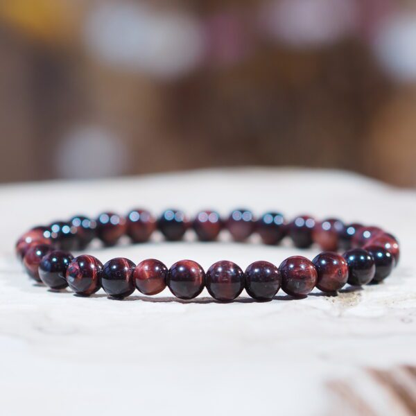 Bracelet Œil de Taureau perles 6 mm
