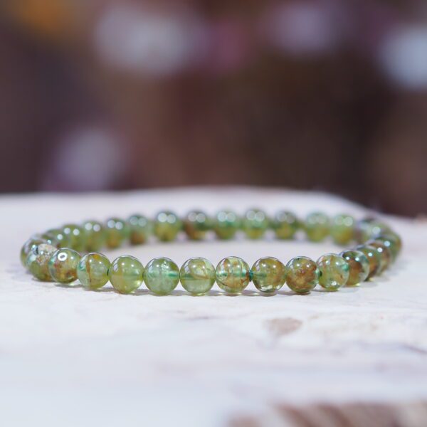 Bracelet Péridot perles 6 mm