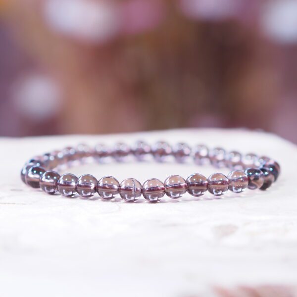 Bracelet Quartz fumé perles 6 mm