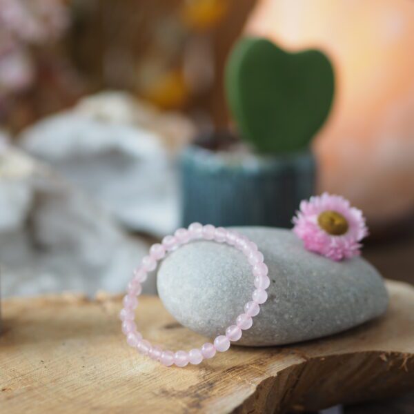 Bracelet Quartz rose perles 6 mm – Image 4