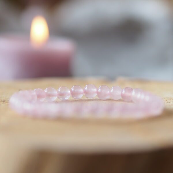 Bracelet Quartz rose perles 6 mm