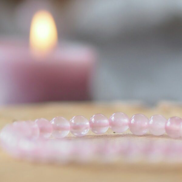 Bracelet Quartz rose perles 6 mm – Image 3