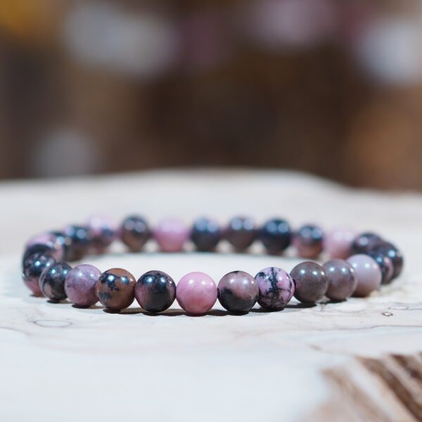 Bracelet Rhodonite perles 6 mm