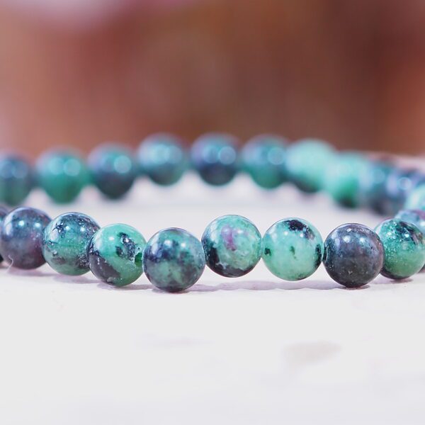 Bracelet Rubis Zoïsite perles 6 mm – Image 3